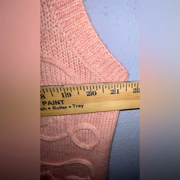 Women’s vintage granny chic knitted pink Alfred Dunner vest L - Picture 4 of 7